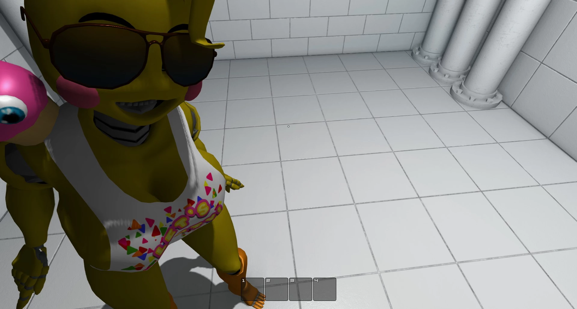 Toy Chica, with sunglasses on..