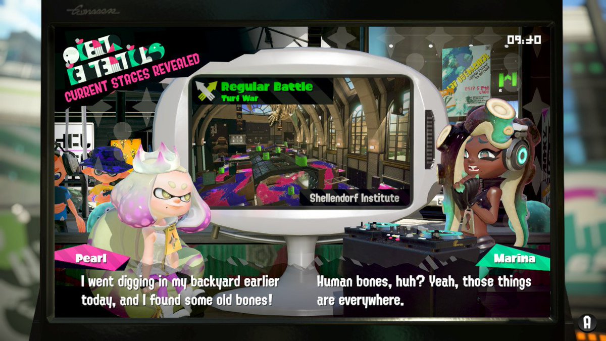 Pearl from Splatoon 2 says that she found human bones in her backyard. Pearl from Splatoon 2 says that she found human bones in her backyard.